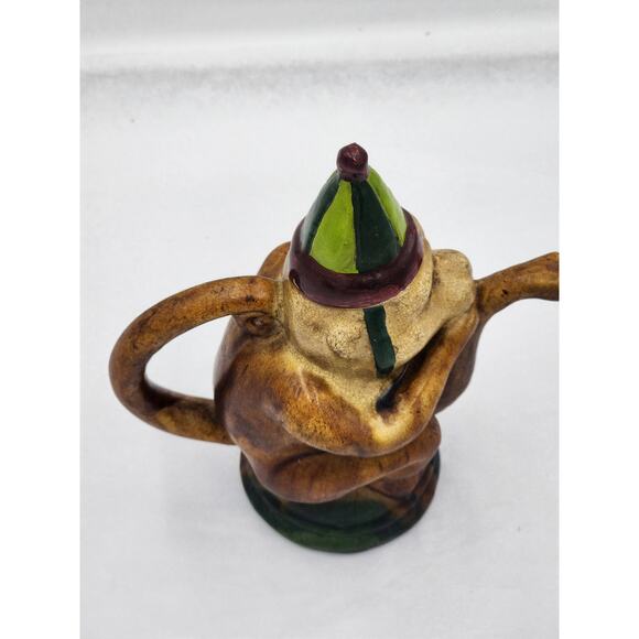 Vintage Circus Monkey Teapot Music Harmonica Snake Spout Whimsical Rare Quirk 9" - Picture 13 of 16